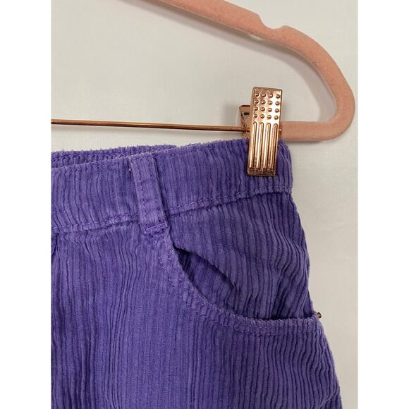 Zara Girls Purple Curdoray Mini Skirt Pockets Button Front Elastic Waist Size 9 - Picture 5 of 8